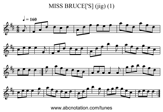 MISS BRUCE['S] (jig) (1) - staff notation