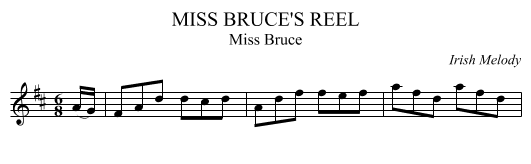 MISS BRUCE'S REEL - staff notation