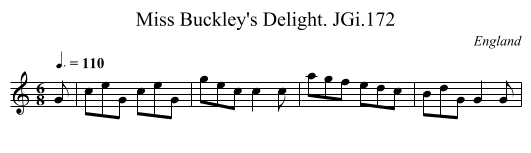 Miss Buckley's Delight. JGi.172 - staff notation
