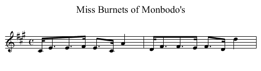 Miss Burnets of Monbodo's - staff notation