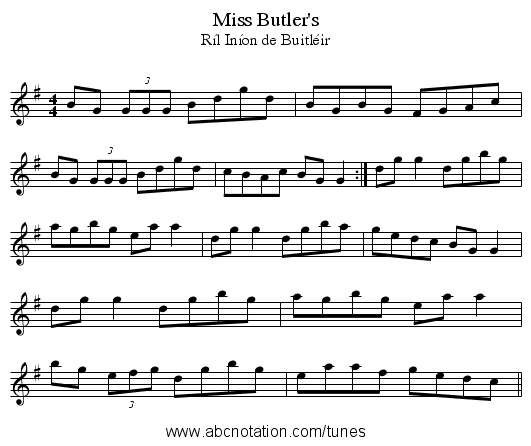 Miss Butler's - staff notation
