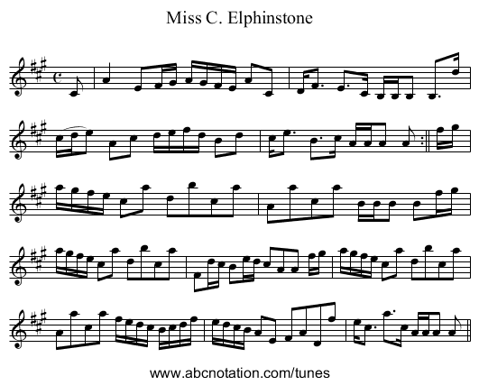Miss C. Elphinstone - staff notation