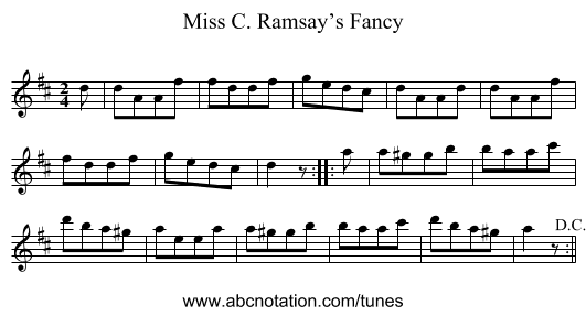 Miss C. Ramsay’s Fancy - staff notation