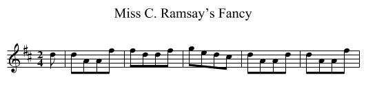 Miss C. Ramsay’s Fancy - staff notation