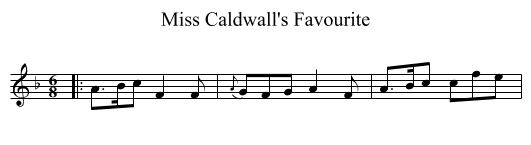 Miss Caldwall's Favourite - staff notation