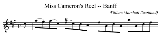 Miss Cameron's Reel -- Banff - staff notation