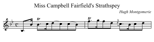 Miss Campbell Fairfield's Strathspey - staff notation