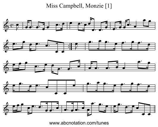 Miss Campbell, Monzie [1] - staff notation