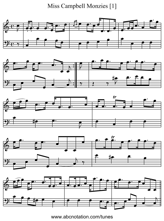 Miss Campbell Monzies [1] - staff notation