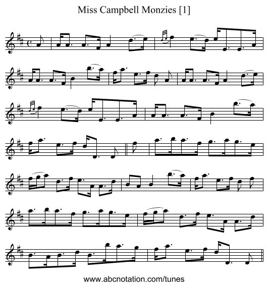 Miss Campbell Monzies [1] - staff notation