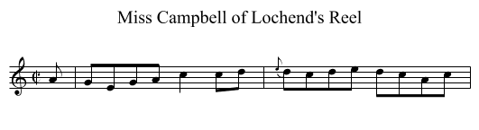 Miss Campbell of Lochend's Reel - staff notation