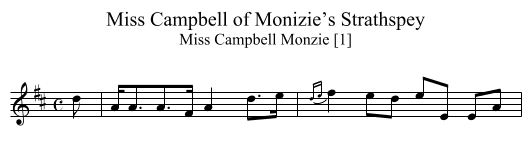 Miss Campbell of Monizie’s Strathspey - staff notation