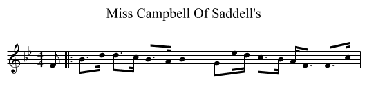 Miss Campbell Of Saddell's - staff notation