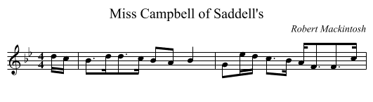 Miss Campbell of Saddell's - staff notation