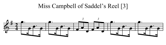 Miss Campbell of Saddel’s Reel [3] - staff notation