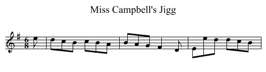 Miss Campbell's Jigg - staff notation