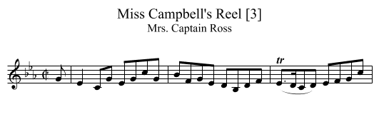 Miss Campbell's Reel [3] - staff notation