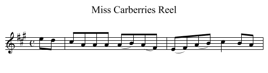 Miss Carberries Reel - staff notation