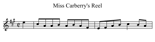 Miss Carberry's Reel - staff notation