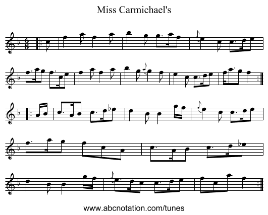 Miss Carmichael's - staff notation