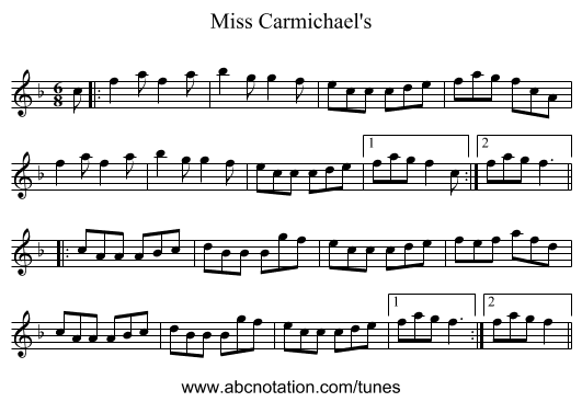 Miss Carmichael's - staff notation