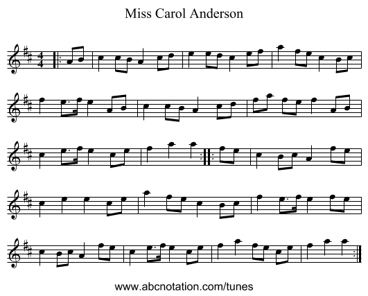 Miss Carol Anderson - staff notation