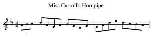 Miss Carroll's Hornpipe - staff notation
