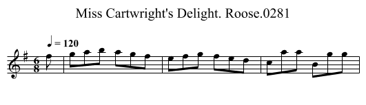 Miss Cartwright's Delight. Roose.0281 - staff notation