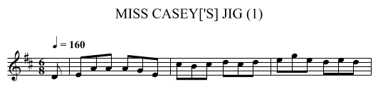 MISS CASEY['S] JIG (1) - staff notation