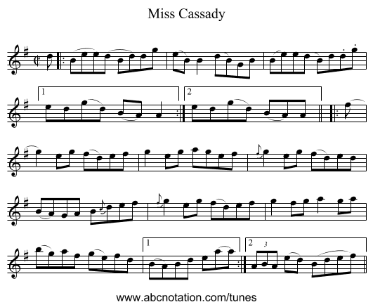 Miss Cassady - staff notation