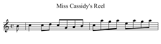 Miss Cassidy's Reel - staff notation