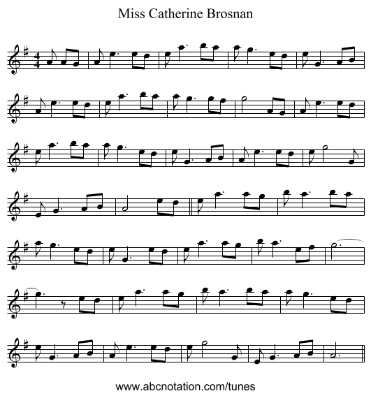 Miss Catherine Brosnan - staff notation
