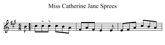 Miss Catherine Jane Sprees - staff notation