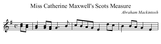 Miss Catherine Maxwell's Scots Measure - staff notation