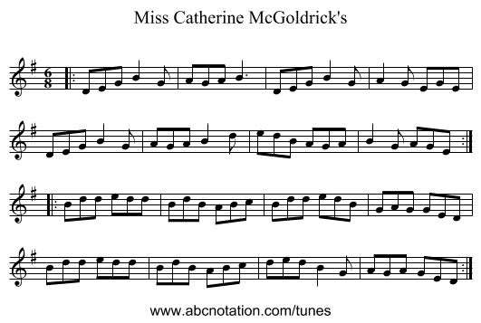 Miss Catherine McGoldrick's - staff notation