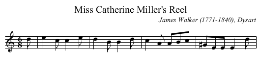 Miss Catherine Miller's Reel - staff notation