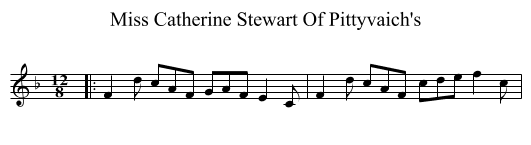 Miss Catherine Stewart Of Pittyvaich's - staff notation