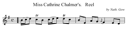 Miss Cathrine Chalmer's.   Reel - staff notation