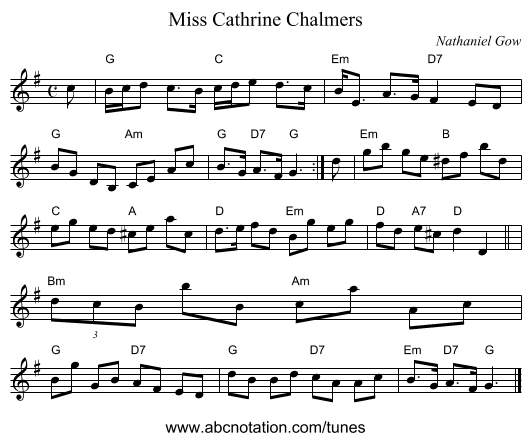 Miss Cathrine Chalmers - staff notation