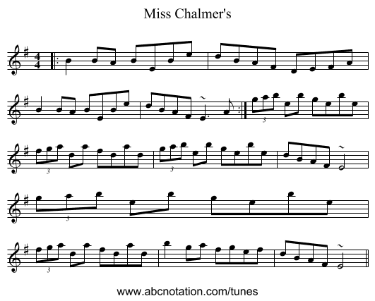Miss Chalmer's - staff notation
