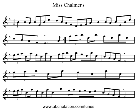 Miss Chalmer's - staff notation