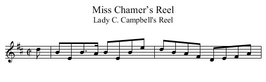 Miss Chamer’s Reel - staff notation