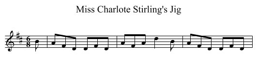 Miss Charlote Stirling's Jig - staff notation