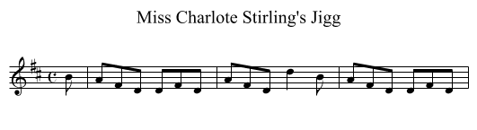 Miss Charlote Stirling's Jigg - staff notation