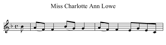 Miss Charlotte Ann Lowe - staff notation
