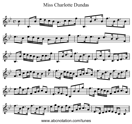 Miss Charlotte Dundas - staff notation