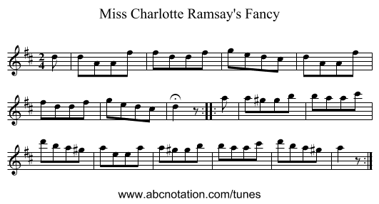 Miss Charlotte Ramsay's Fancy - staff notation