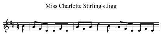 Miss Charlotte Stirling's Jigg - staff notation