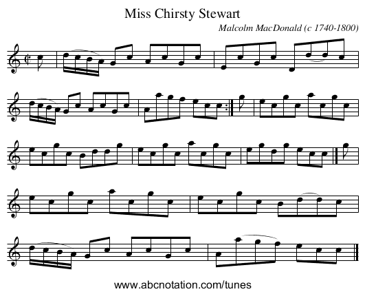 Miss Chirsty Stewart - staff notation