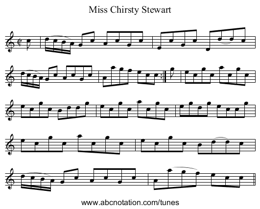 Miss Chirsty Stewart - staff notation